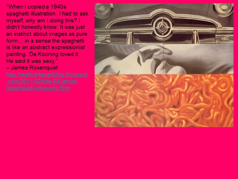 “When I copied a 1940s spaghetti illustration, I had to ask myself, why am